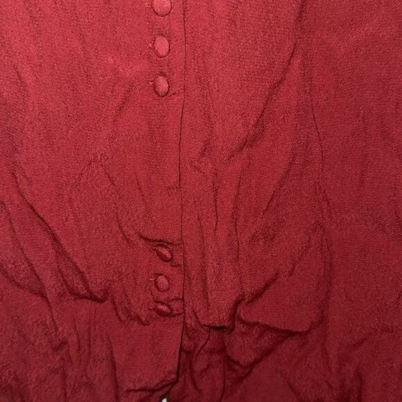 Madewell Red Button-Front Long Sleeve Blouse 2X Viscose - Picture 6 of 9